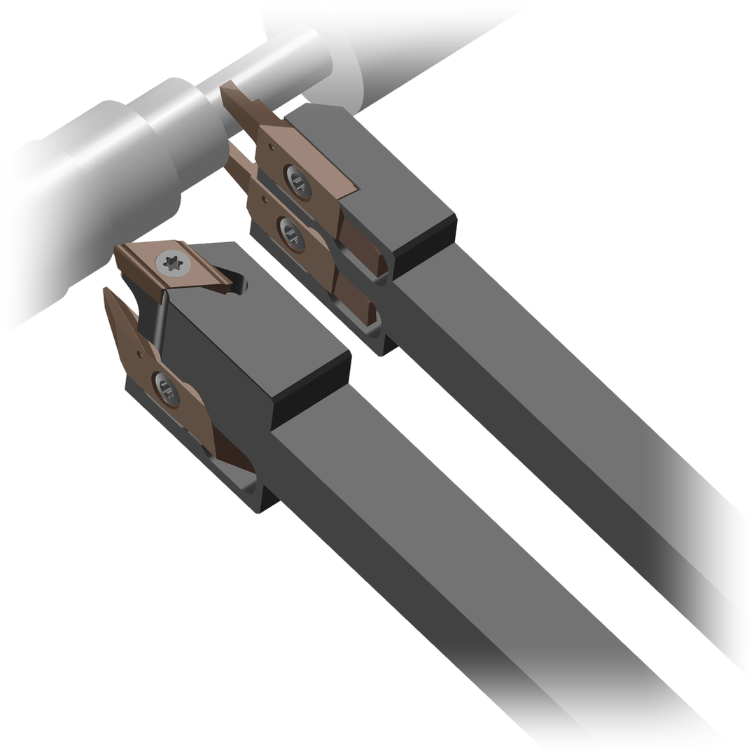 DUALDEC double tool holders in operation